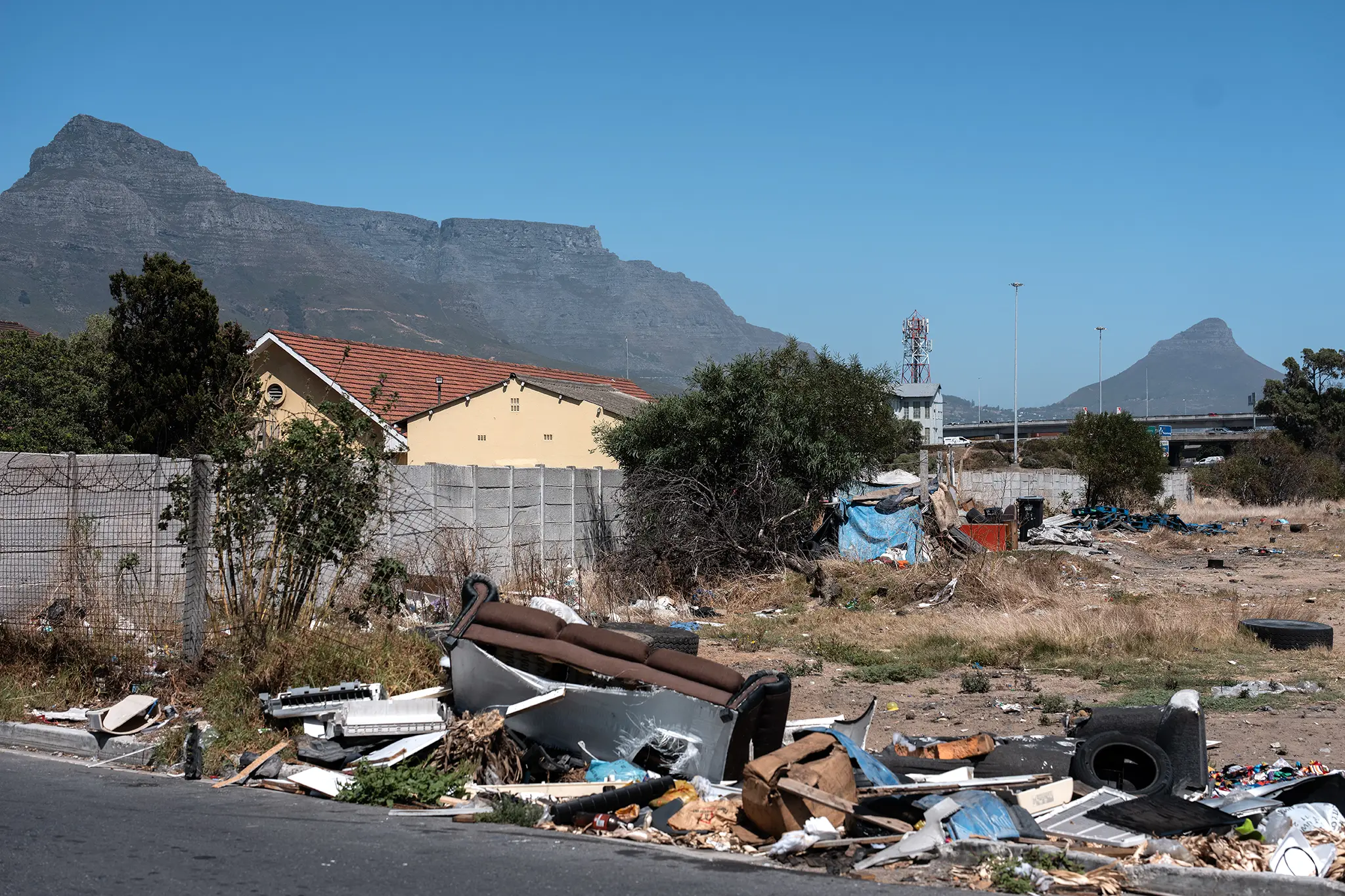 Shelters where Avron collects recyclables
