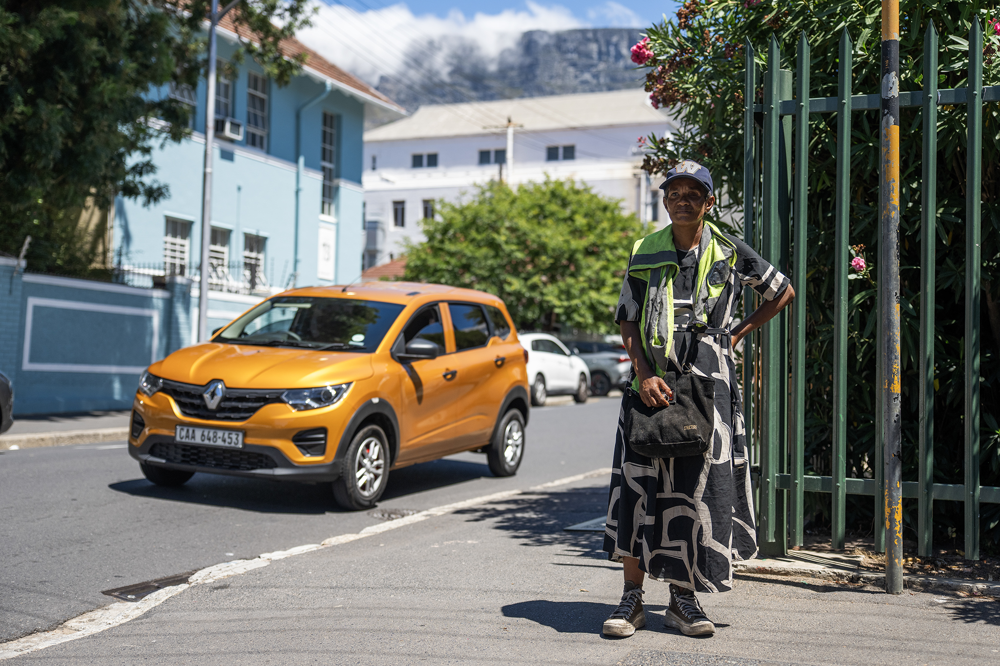 Alison Thomas at work as a car guard in Gardens