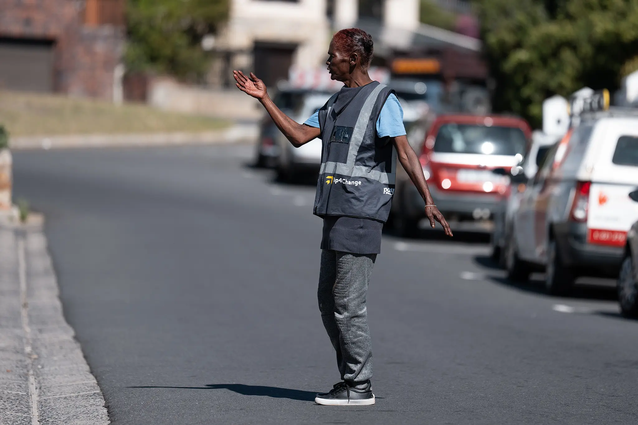 Claudine directs traffic