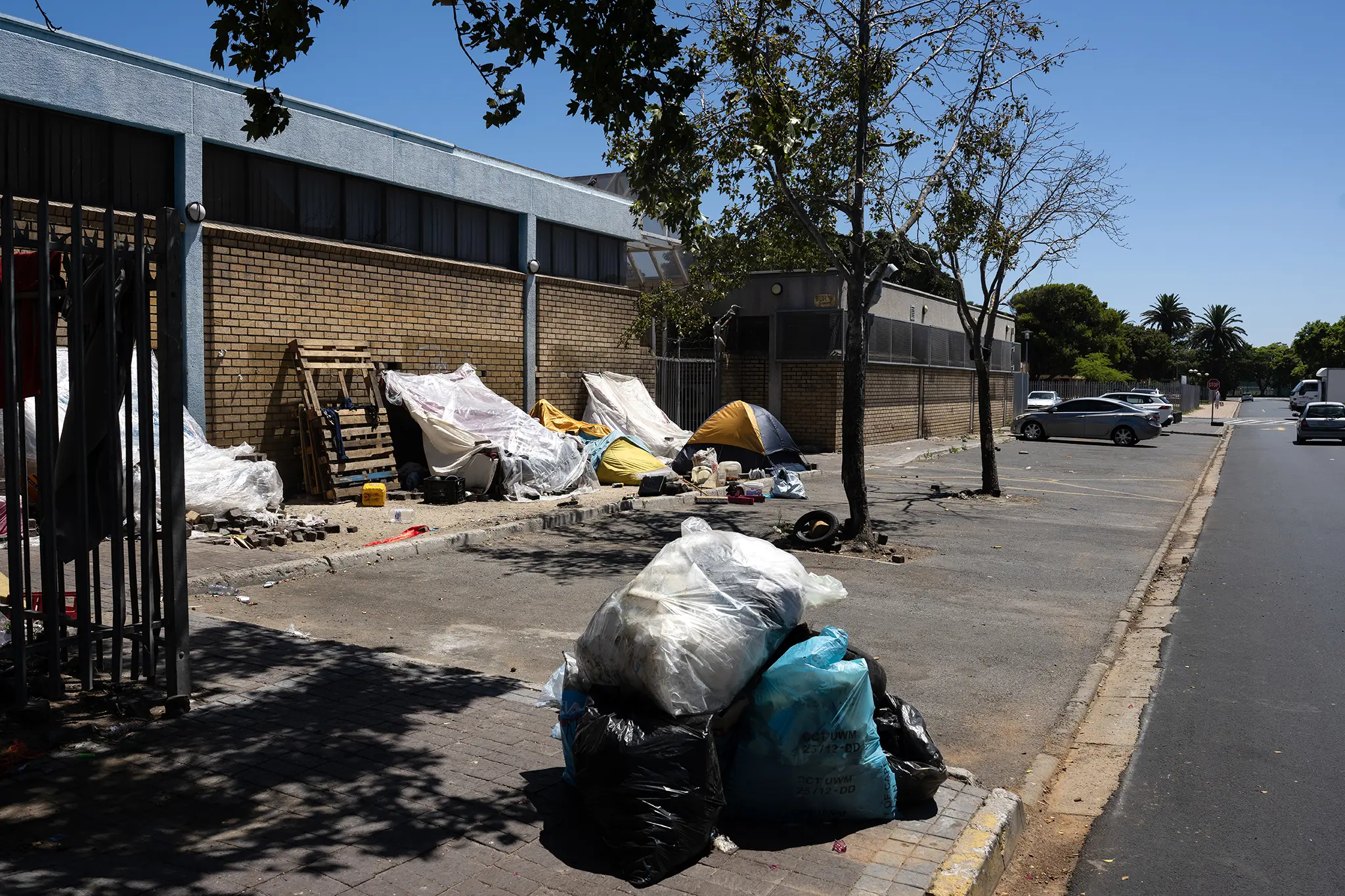 Charles Matika walking away.