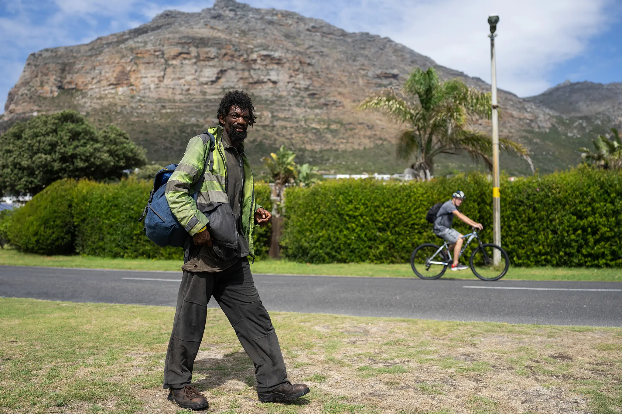 Graham Morris at work as a car guard in Gardens