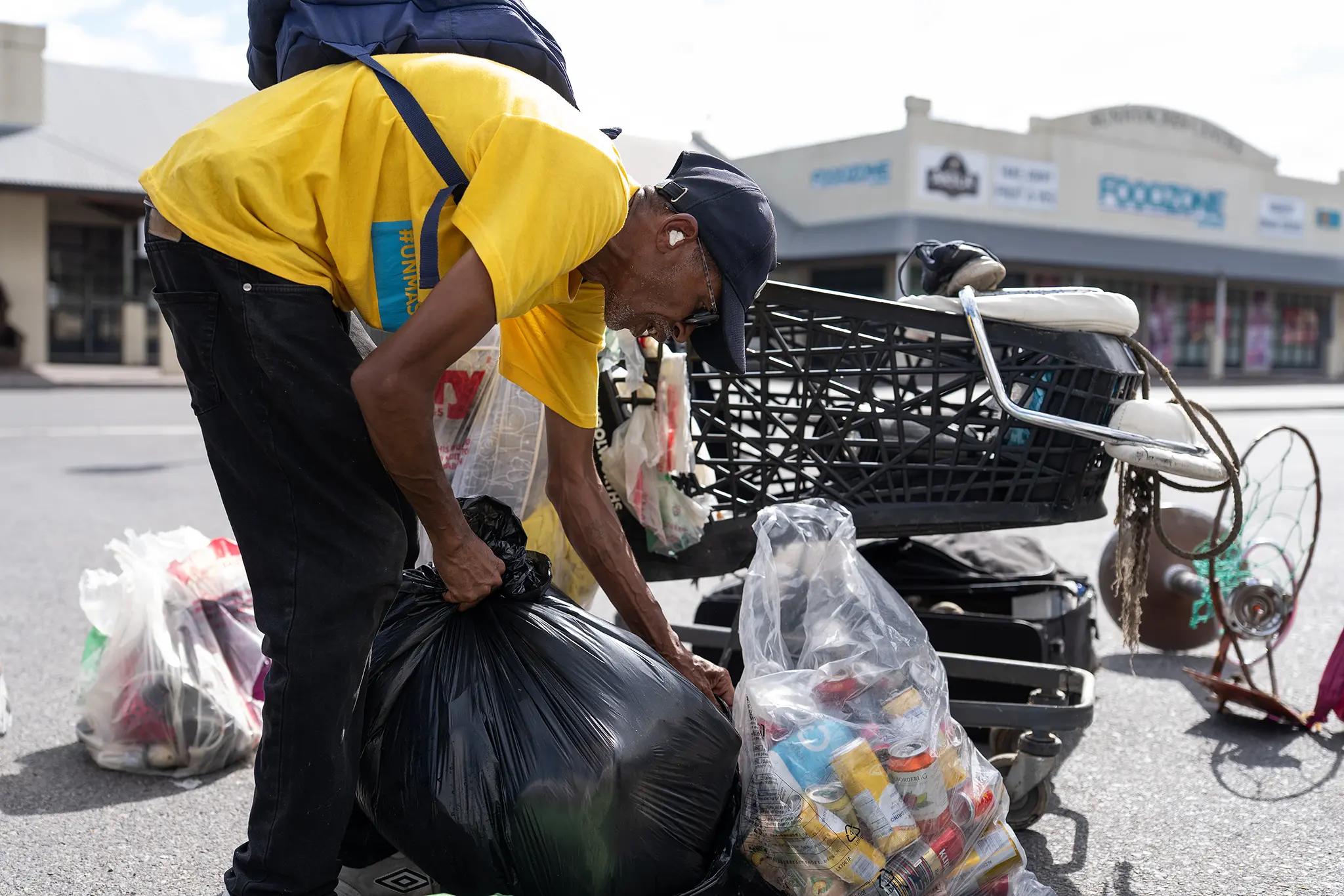 Marlon van Rooyen with recycled goods