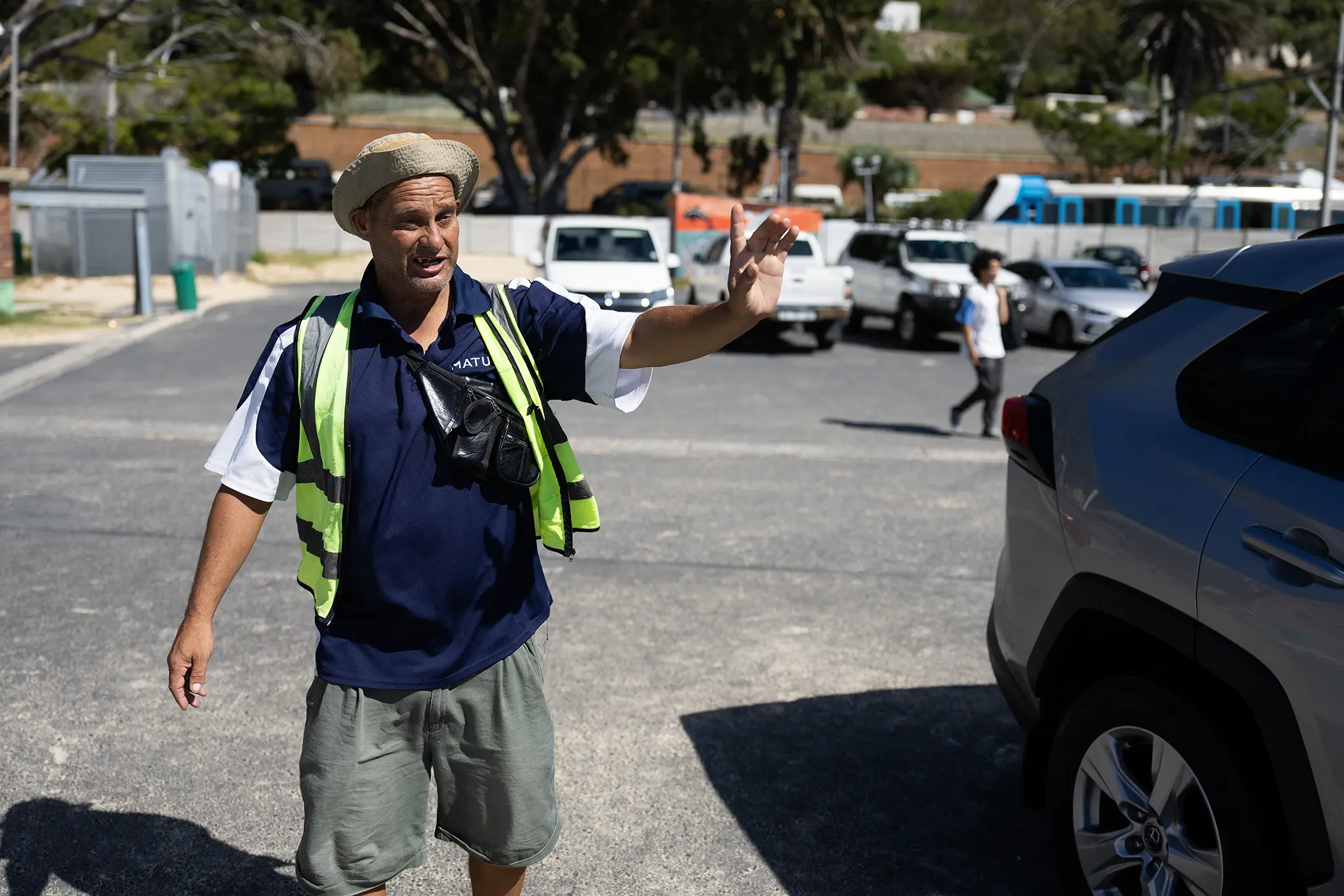 Quentin Oberholster directs traffic